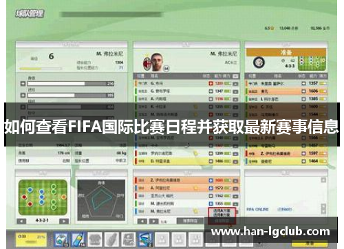 如何查看FIFA国际比赛日程并获取最新赛事信息